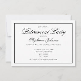 Elegant Afscheid Zwart en Wit Feest Kaart