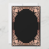 Elegant Afscheidsfeestje Zwart Roze Goud Kaart (Achterkant)