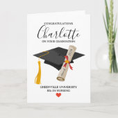 Elegant Afstudeer Naam Diploma Ontwerp Kaart (Voorkant)