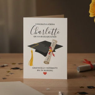 Elegant Afstudeer Naam Diploma Ontwerp Kaart
