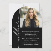 Elegant Afstudeer Script Foto Afstuderen Kaart (Achterkant)