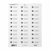 Elegant afstudeeradreslabel etiket (Full Sheet)