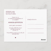 Elegant afstudeerder burgundy foto afstuderen-uitn briefkaart (Achterkant)