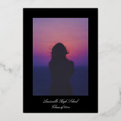 Elegant Afstudeerder Folie Foto Afstuderen aankond Folie Uitnodiging (Achterkant)