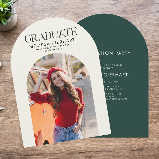 Elegant Afstudeerder Foto 2025 College Graduation  Kaart