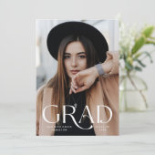 Elegant Afstudeerder Foto Afstuderen Aankondiging (Staand voorkant)