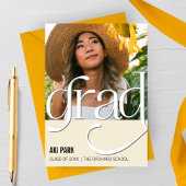 Elegant Afstudeerder, foto Afstuderen aankondiging