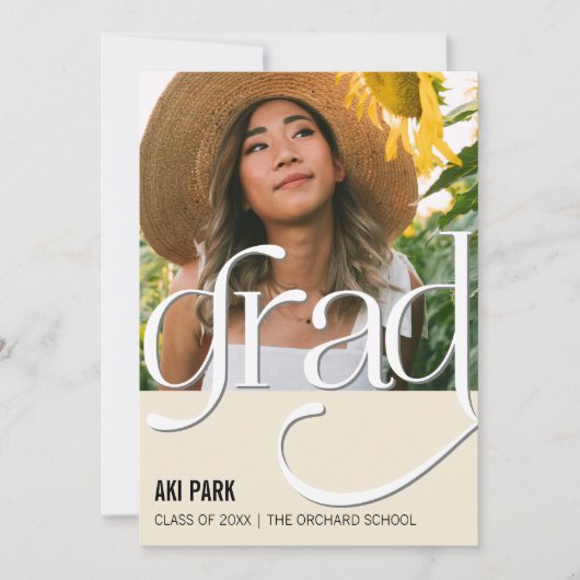 Elegant Afstudeerder, foto Afstuderen aankondiging (Voorkant)