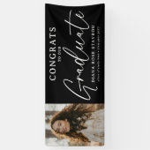 Elegant Afstudeerder Foto Gefeliciteerd Afstuderen Spandoek (Verticaal)