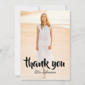 Elegant Afstudeerder Foto Senior High School Afstu Bedankkaart (Voorkant)