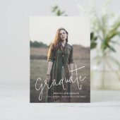 Elegant Afstudeerder Fotoscript Afstuderen Aankond (Staand voorkant)