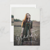 Elegant Afstudeerder Fotoscript Afstuderen Aankond (Voorkant / Achterkant)