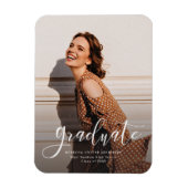 Elegant Afstudeerder Fotoscript Afstuderen Aankond Magneet (Verticaal)