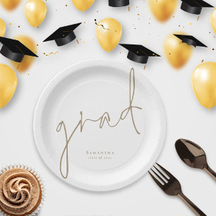 Elegant Afstudeerder Gold Script Name Afstuderen Papieren Bordje