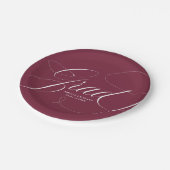 Elegant Afstudeerder kalligrafie Script Maroon Afs Papieren Bordje (Gekanteld)