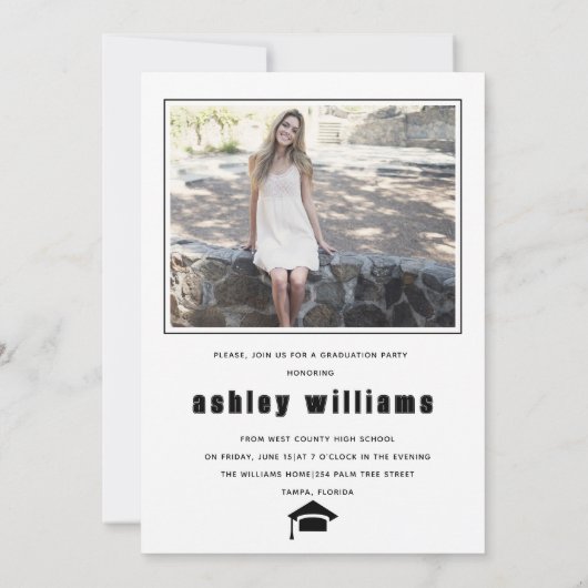 Elegant AFSTUDEERDER Klasse van 2025 afstuderen fo Kaart (Achterkant)