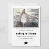 Elegant AFSTUDEERDER Klasse van 2025 wit afstudere Aankondiging (Achterkant)