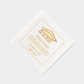 Elegant Afstudeerder Pet 2025 Afstuderen Folie Servetten (Rechts)