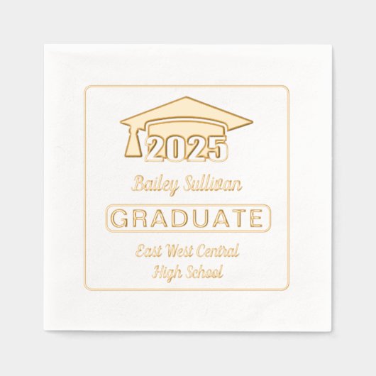 Elegant Afstudeerder Pet 2025 Afstuderen Folie Servetten (Voorkant)