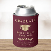 Elegant Afstudeerder Pet Bourgondië Gold Graduatio Blikjeskoeler