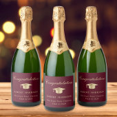 Elegant Afstudeerder Pet Bourgondië Gold Graduatio Sparkling Wijnetiket