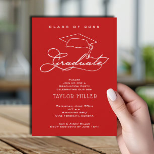 Elegant Afstudeerder Pet Scarlet Afstuderen Kaart