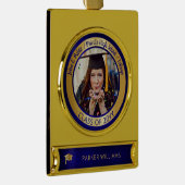 Elegant Afstudeerder Pet School Afstuderen Afstude Verguld Banner Ornament (Rechts)