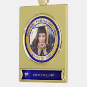 Elegant Afstudeerder Pet School Afstuderen Afstude Verguld Banner Ornament (Links)