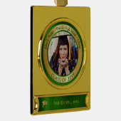 Elegant Afstudeerder Pet School Afstuderen Afstude Verguld Banner Ornament (Rechts)