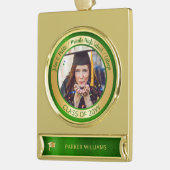 Elegant Afstudeerder Pet School Afstuderen Afstude Verguld Banner Ornament (Links)