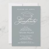 Elegant Afstudeerder Pet Silver Grey Afstuderen Kaart (Voorkant)