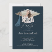 Elegant Afstudeerder Pet & Tassel Foto Afstudeerfe Kaart (Voorkant)