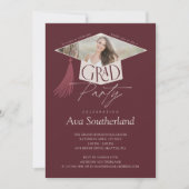 Elegant Afstudeerder Pet & Tassel Foto Afstudeerfe Kaart (Voorkant)