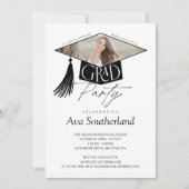 Elegant Afstudeerder Pet & Tassel Foto Afstudeerfe Kaart (Voorkant)