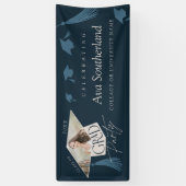 Elegant Afstudeerder Pet & Tassel Foto Afstudeerfe Spandoek (Verticaal)