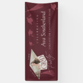 Elegant Afstudeerder Pet & Tassel Foto Afstudeerfe Spandoek (Verticaal)