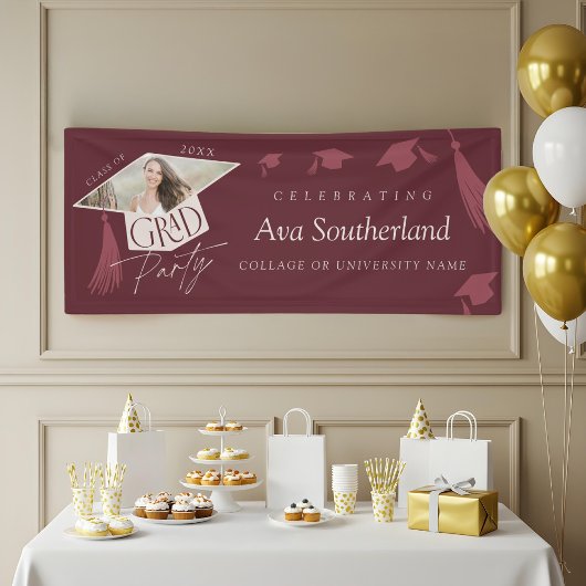 Elegant Afstudeerder Pet & Tassel Foto Afstudeerfe Spandoek