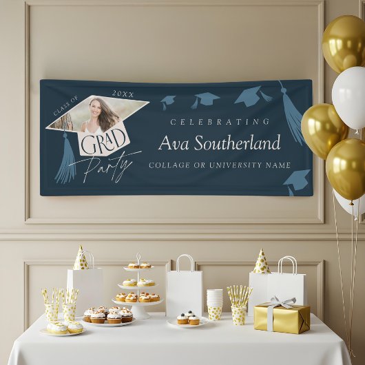 Elegant Afstudeerder Pet & Tassel Foto Afstudeerfe Spandoek