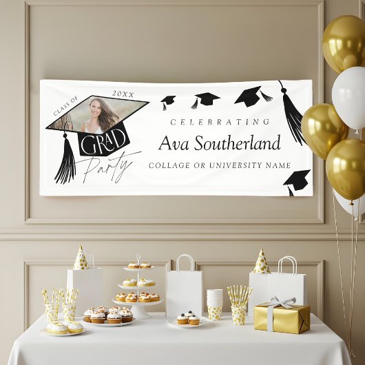 Elegant Afstudeerder Pet & Tassel Foto Afstudeerfe Spandoek