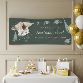 Elegant Afstudeerder Pet & Tassel Foto Afstudeerfe Spandoek