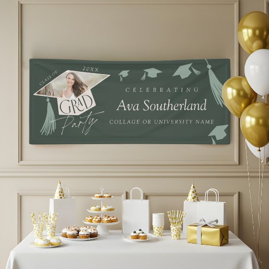 Elegant Afstudeerder Pet & Tassel Foto Afstudeerfe Spandoek