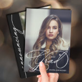 Elegant Afstudeerder Script Photo Afstuderen Aankondiging