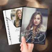 Elegant Afstudeerder Script Photo Afstuderen Aankondiging