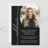 Elegant Afstudeerder Script Photo Afstuderen Kaart (Achterkant)