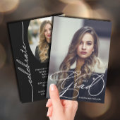 Elegant Afstudeerder Script Photo Afstuderen Kaart
