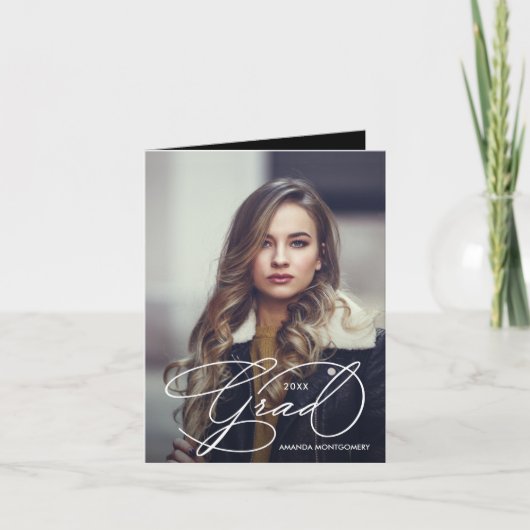 Elegant Afstudeerder Script Photo Afstuderen klein (Voorkant)