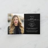 Elegant Afstudeerder Script Photo Afstuderen klein (Binnen)