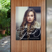 Elegant Afstudeerder Script Photo Graduation Party Poster