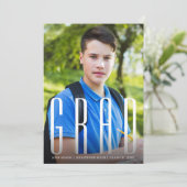 Elegant AFSTUDEERDER Typografie Multi-Photo Afstud Kaart (Staand voorkant)