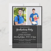 Elegant AFSTUDEERDER Typografie Multi-Photo Afstud Kaart (Achterkant)